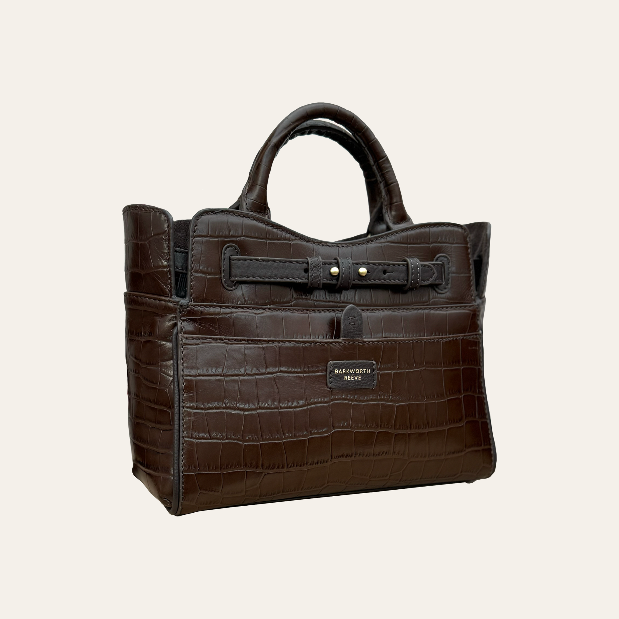 Ambridge Chocolate Leather Handheld Bag