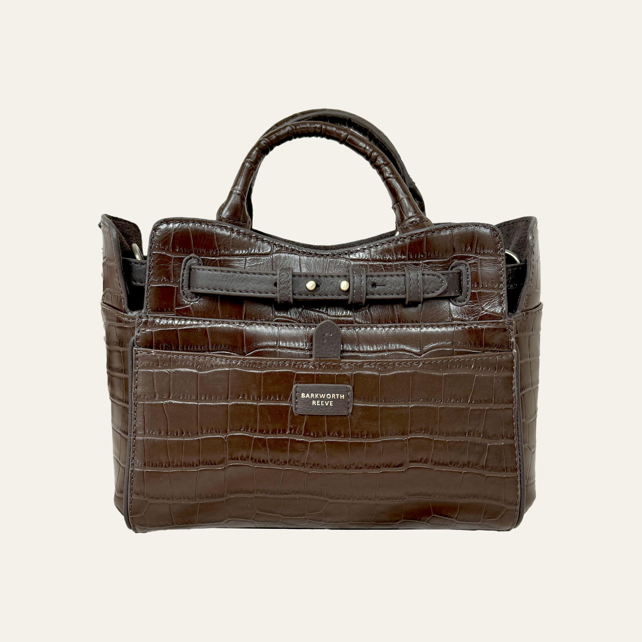 Ambridge Chocolate Leather Handheld Bag