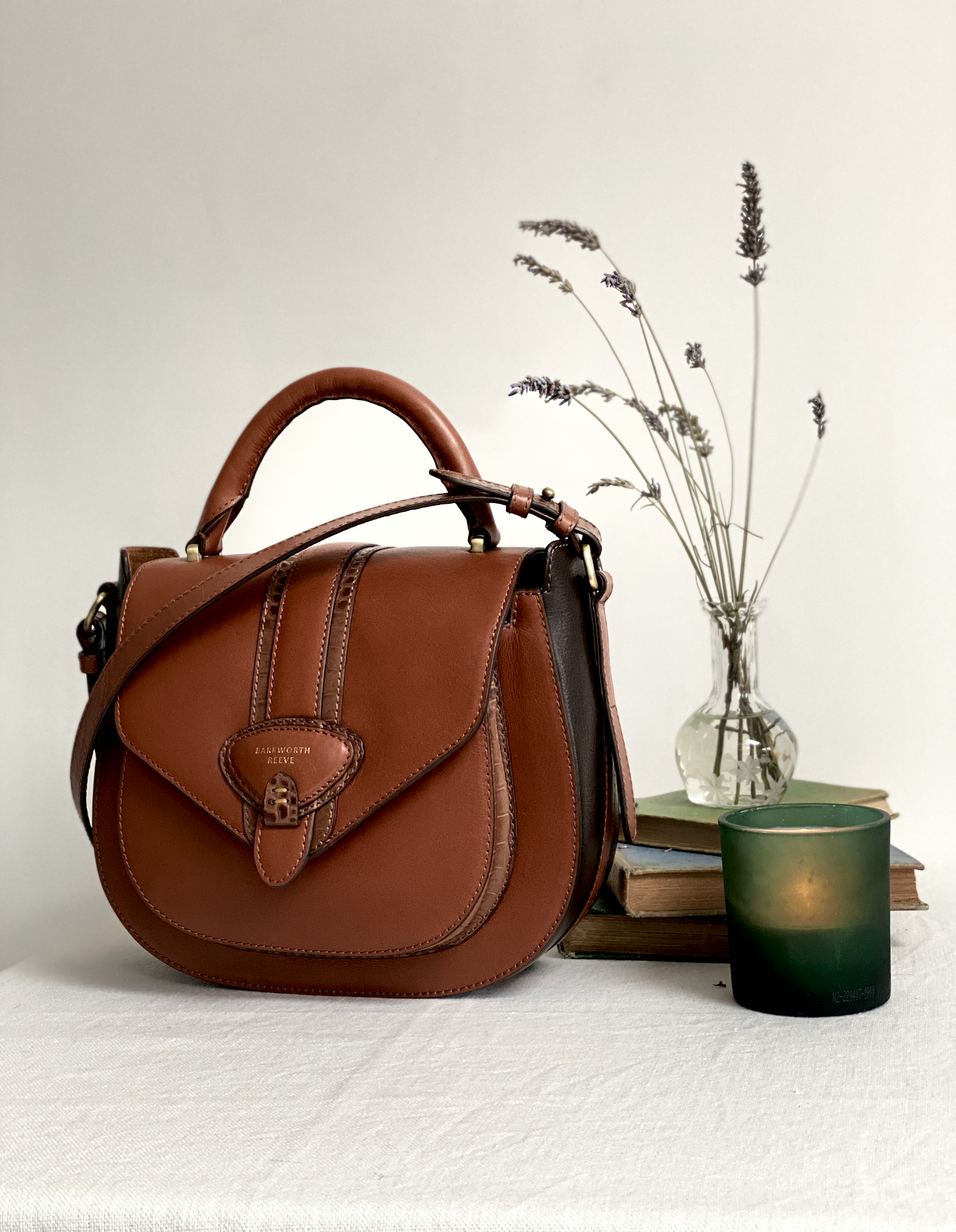 Belton Tan Leather Saddle Bag