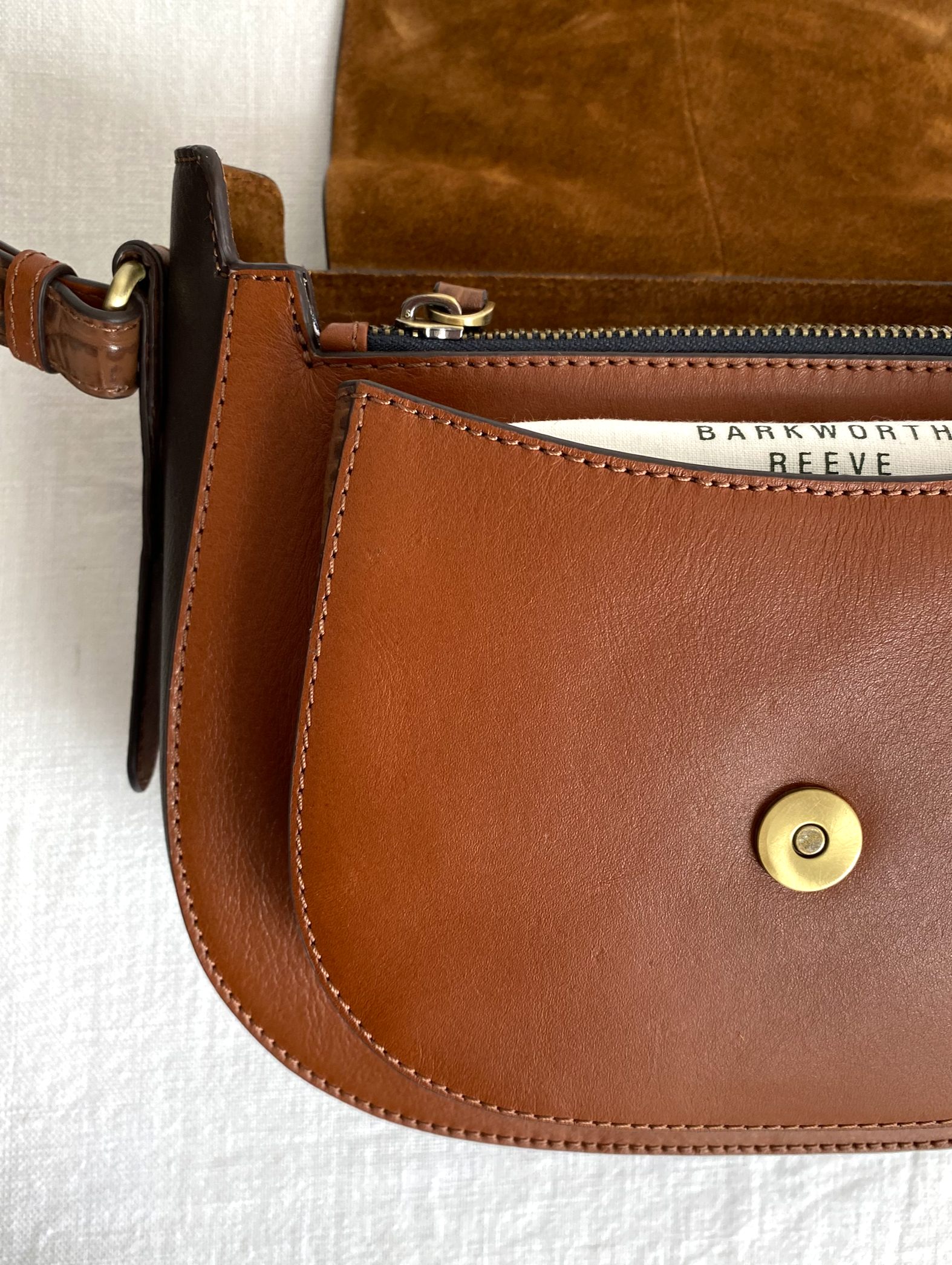 Belton Tan Leather Saddle Bag