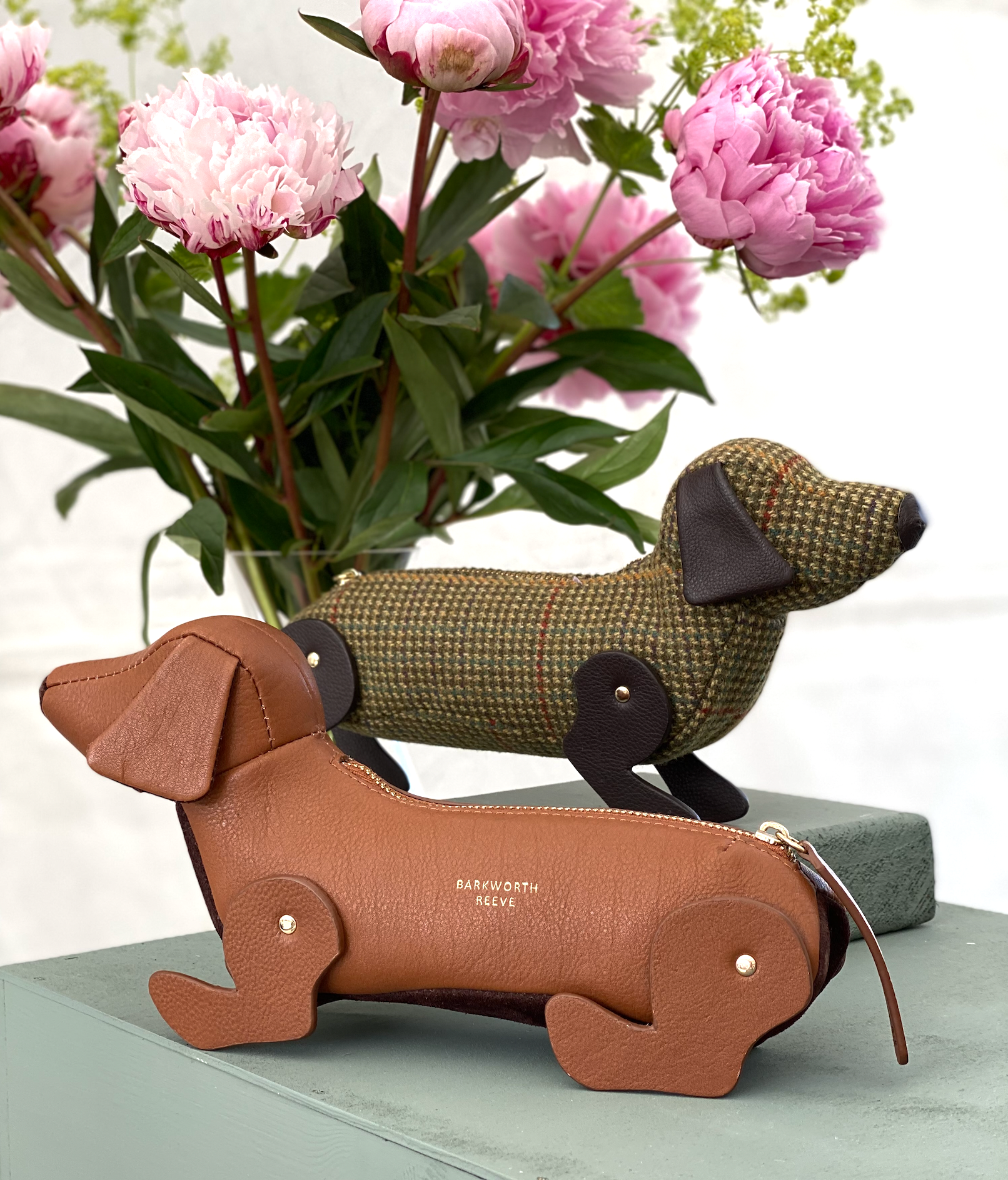 Sausage Dog Tan Leather Pencil Case