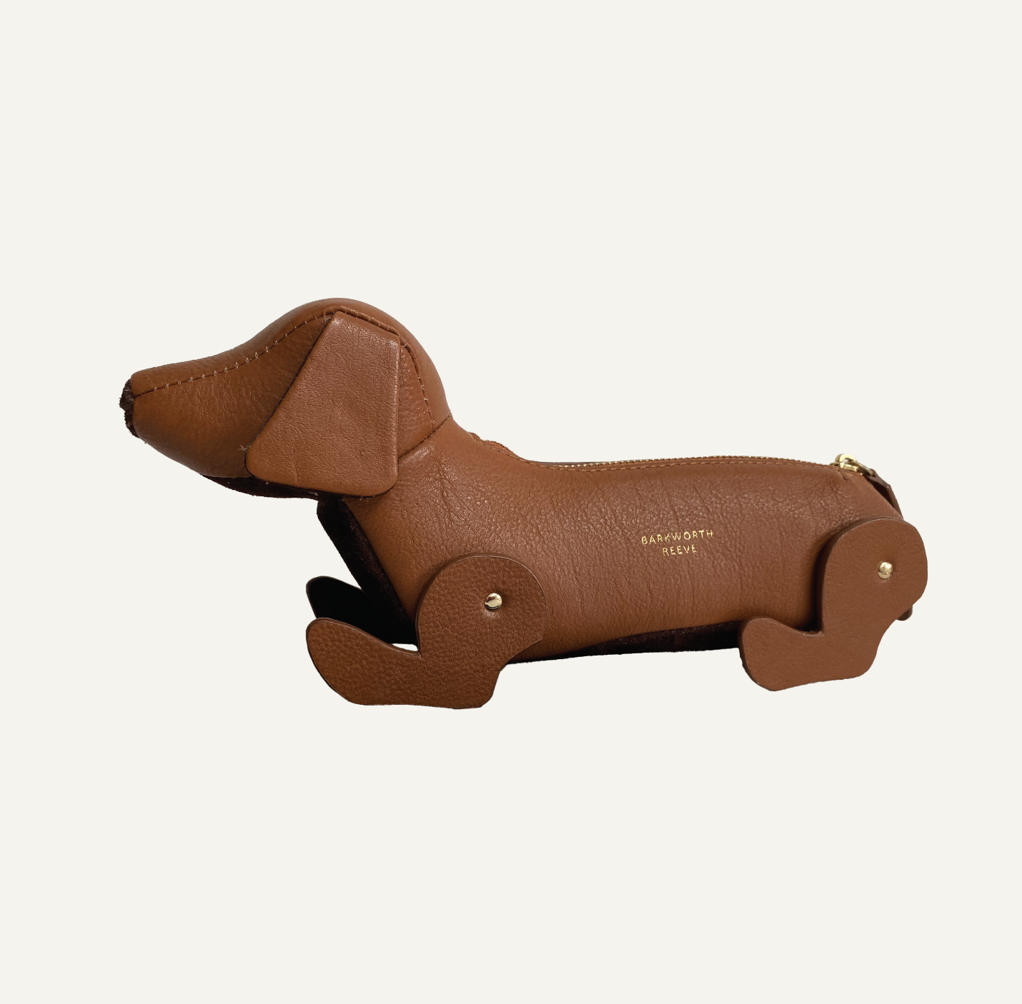 Sausage Dog Tan Leather Pencil Case