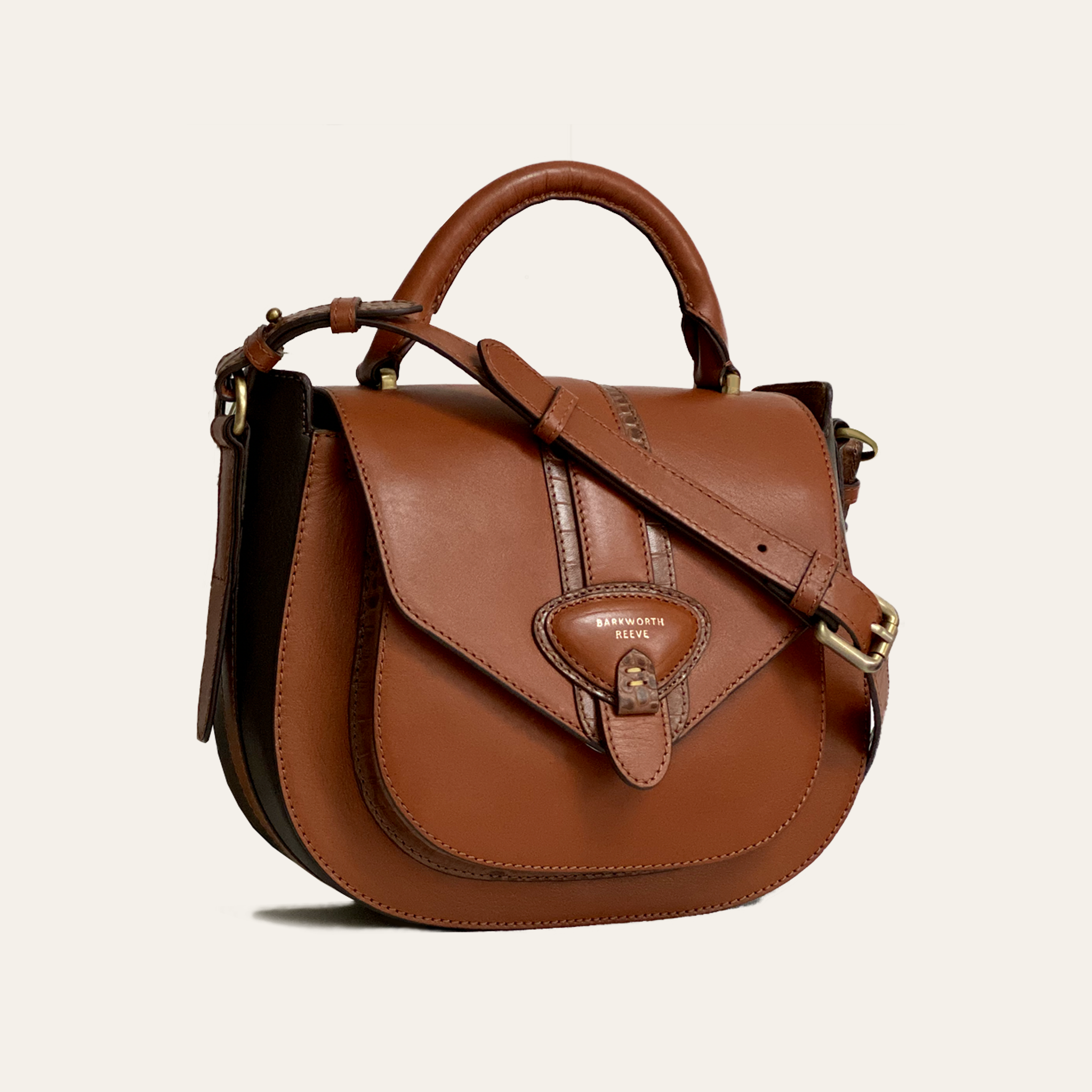 Belton Tan Leather Saddle Bag