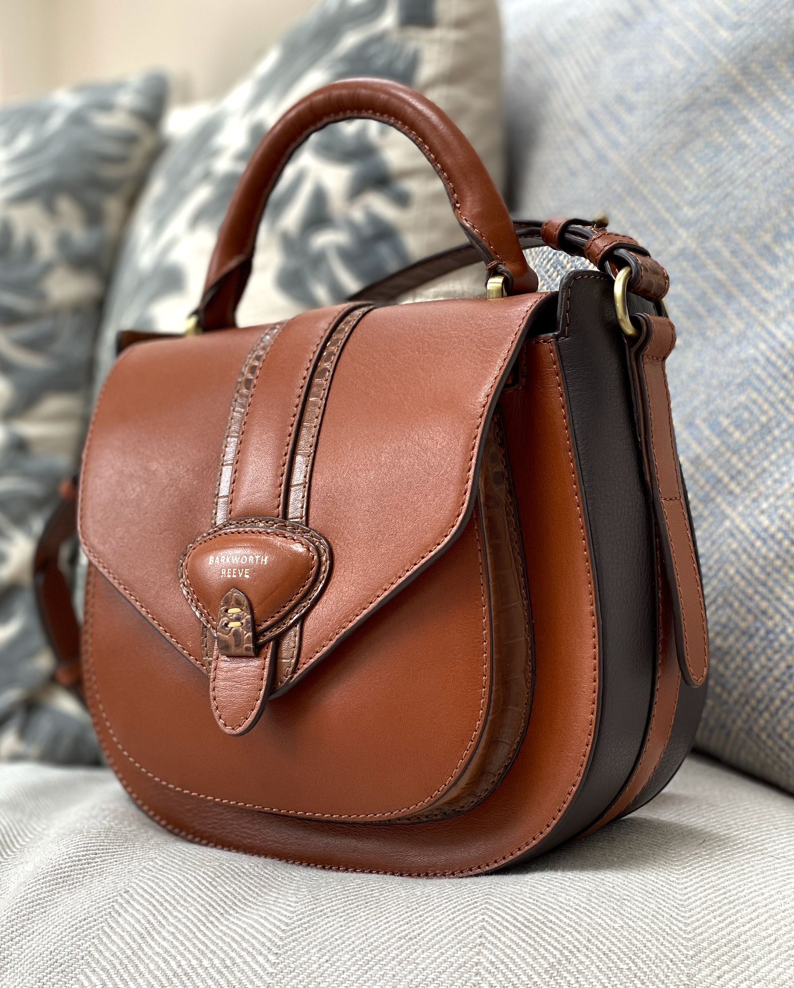 Belton Tan Leather Saddle Bag