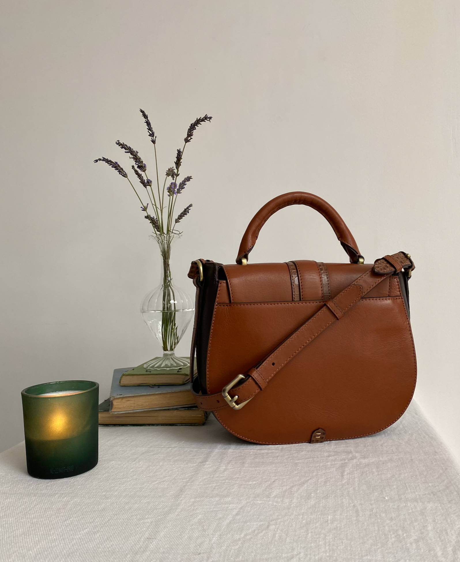 Belton Tan Leather Saddle Bag