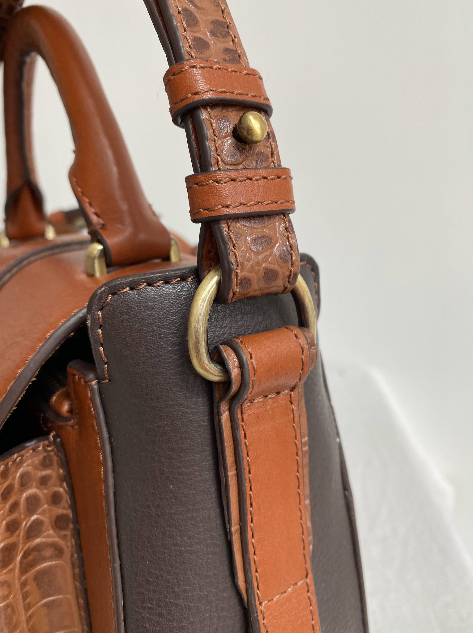 Belton Tan Leather Saddle Bag