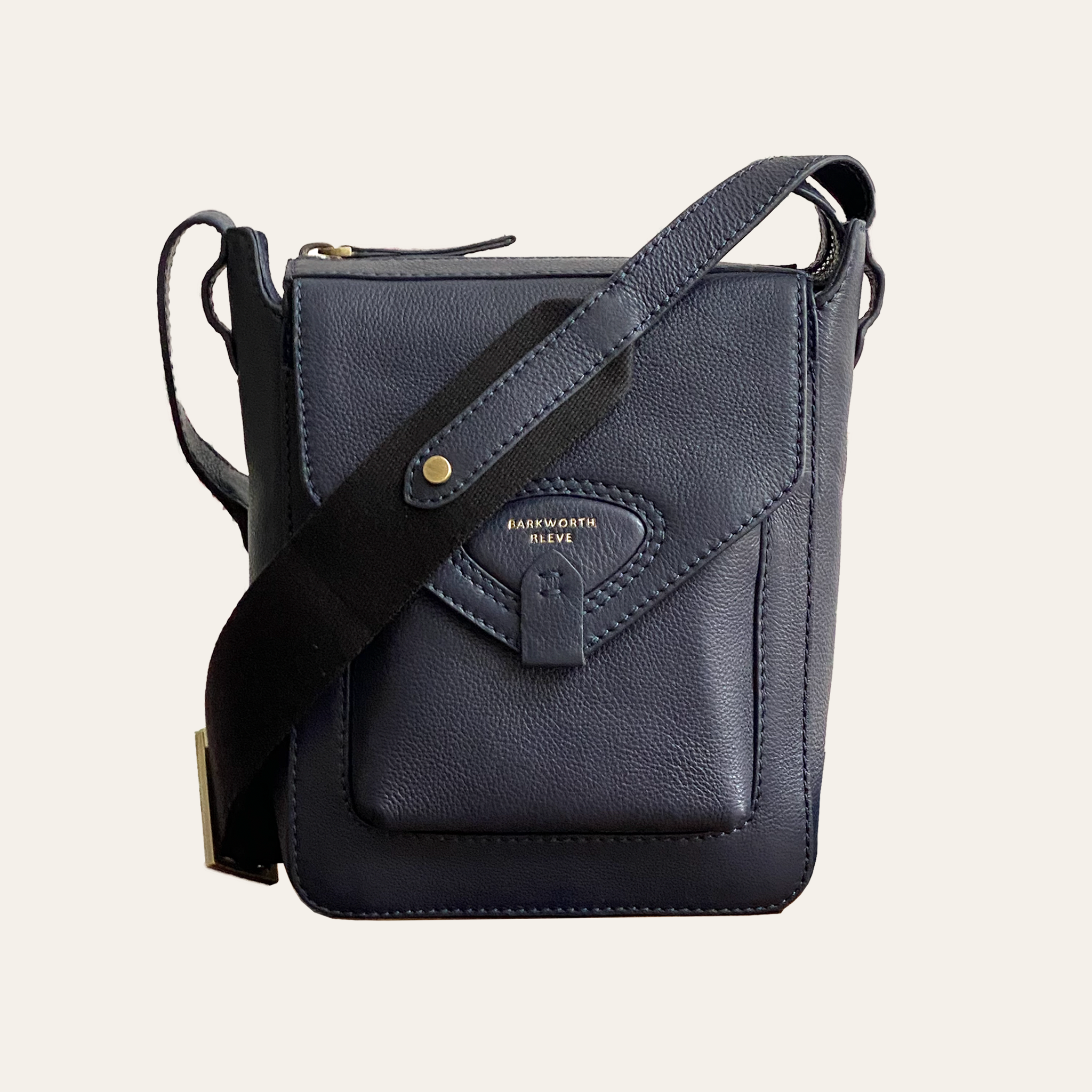 Hackthorn  Leather Crossbody Bag - Navy