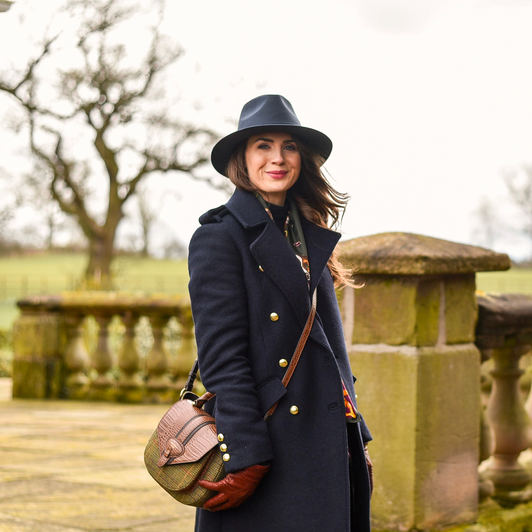 Thimbley Waxed Fedora in Navy